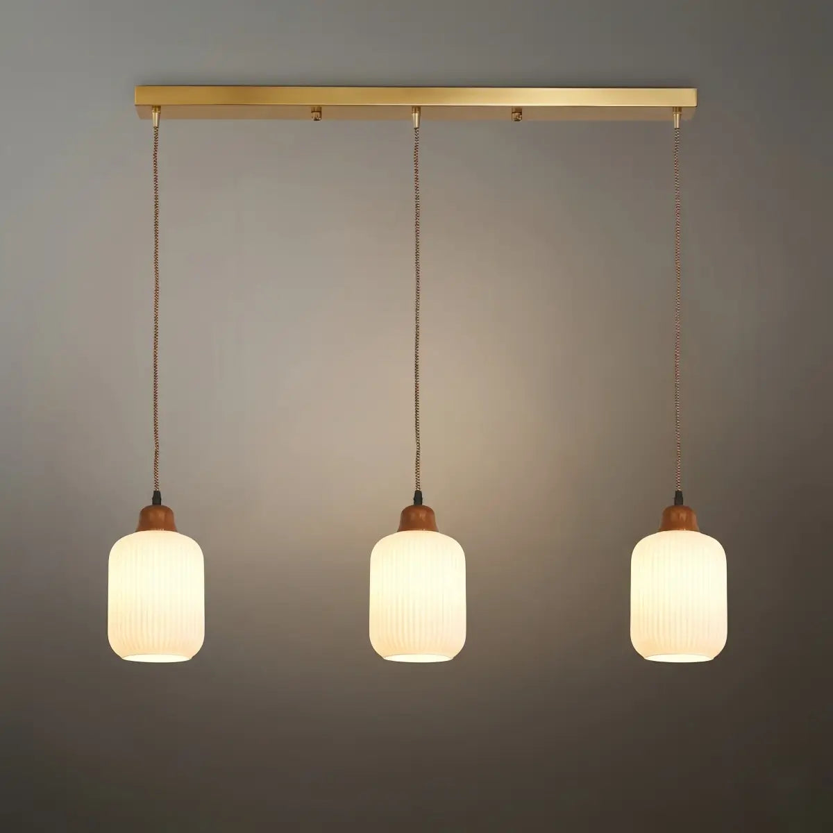 Contemporary Dome Pendant Light – Metal & Ceramic White